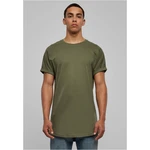 Olive T-shirt with a long shape