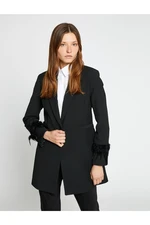 Koton Blazer Jacket Sleeve Feather Detail Single Button