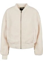 Women's Oversized Jacket Sherpa Bomber Jacket whitesand