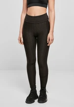 Women's high-waisted honeycomb leggings black