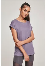 Women's T-shirt with extended shoulder powder purple