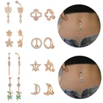 Button Rings Sexy Star Belly Navel Jewelry Belly Navel Rings Drop Dangle Body Belly Piercing Moon Navel Ring Body Piercing