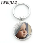 JWEIJIAO Photo key chains Custom Keychain Photo of Your Baby Child Mom Dad Loved Pet Family Gift NA01