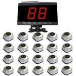 SINGCALLWireless Restaurant Calling System, 20pcs Silver Bells APE560 and 1pc Display Receiver APE9000