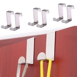 2Pcs/lot Door Hanger Hook Stainless Steel Cabinet Draw Over Door Hook Clothes Bedroom Bathroom Storage Hanger Holder