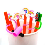 1PCS PVC Straw Charms Fashion Design Mouse Shape Straw Cover Splash Proof Drinking Reusable Airtight Drinking Dust Cap Present