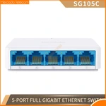 5 Ports High Speed Gigabit Mini Network Switch RJ45 1000Mbps Fast Ethernet Network Switcher Hub Splitter SG105C smaller SG105M