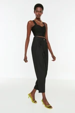 Trendyol Black Carrot High Waist Polyviscon Woven Trousers