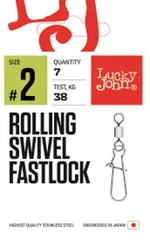 Lucky John obratlíky s karabinkou Rolling Swivel Fastlocks vel. 6, 10ks