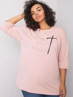 Muted pink blouse with inscription