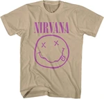 Nirvana Tričko Purple Happy Face Unisex Sand M