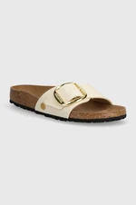 Pantofle Birkenstock Madrid Big Buckle dámské, béžová barva, 1026721