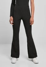 Women's Flared Pin Stripe Trousers Black/White