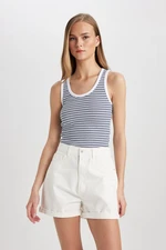 DEFACTO Fitted U-Neck Striped Ribbed Camisole Athlete