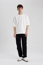 DEFACTO Relax Fit Cargo Pocket Straight Leg Gabardine Trousers