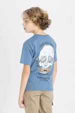 DEFACTO Boy's Crew Neck Back Printed Short Sleeve T-Shirt