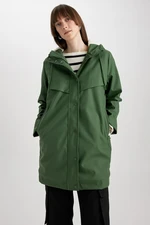 DEFACTO Waterproof Regular Fit Hooded Faux Fur Lined Raincoat