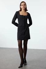 Trendyol Black Pocket Detailed Mini Woven Jacket Dress