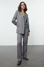 Trendyol Grey Woven Blazer Jacket-Vest-Pants Suit