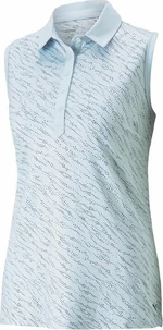 Puma Womens Cloudspun Whitewater Sleeveless Lucite/Navy Blazer L Polo-Shirt