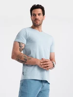 Ombre BASIC men's classic cotton T-shirt - light blue