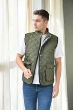 83925 Dewberry Mens Vest with Side Pockets-Khaki