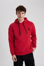 DEFACTO Comfort Fit Back Printed Hooded Sweatshirt