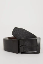 DEFACTO Men's Double Sided Buckle Faux Leather Double Sided Classic Belt