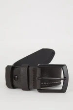 DEFACTO Men's Square Buckle Faux Leather Belt