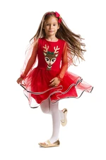 Denokids Tulle Girl Deer Red Christmas Tutu Dress