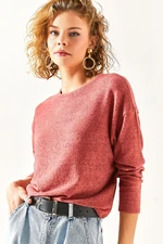 Olalook Dámska blúzka Dry Rose Crewneck Black s mäkkou textúrou