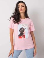 Women's pink t-shirt with print