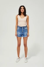 High-waisted denim shorts