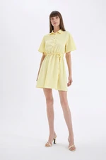 DEFACTO Shirt Collar Short Sleeve Mini Dress