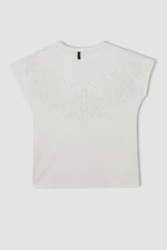 DEFACTO Crew Neck Puff Printed Short Sleeve T-Shirt