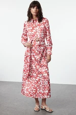 Trendyol Ecru Floral Patterned Woven Dress