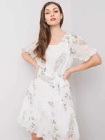 Women's white dress with flowers