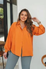 Trendyol Curve Orange Shirt Collar Shirt