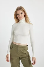 DEFACTO Cool Fitted Turtleneck Ribbed Camisole Basic Long Sleeve T-Shirt