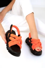 Soho Black-Orange Women&#39;s Sandals 19182