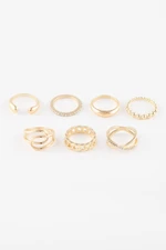 DEFACTO Women's 7-Piece Gold Ring