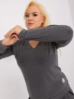 Navy gray V-neck blouse