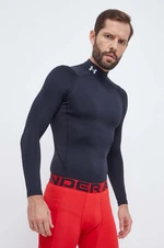 Tréningové tričko s dlhým rukávom Under Armour ColdGear Compression čierna farba, jednofarebné