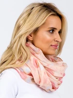 Peach scarf with polka dots