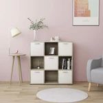 Book Cabinet White and Sonoma Oak 35.4"x11.8"x35.4" Chipboard