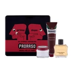 PRORASO Red After Shave Lotion darčeková kazeta voda po holení 100 ml + krém na holenie 150 ml + krém pred holením 100 ml + plechová dóza