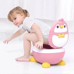 Children Potty Penguin Shape Spatterproof Urine Portable Toilet Freely Adjustable Height for Kid Care