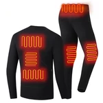 Men Women Electric Heated Underwear Suit Thermal Elastic Heating Pants Winter