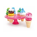 Set 6 drevených zmrzlín na hranie so stojanom Legler Waffle Ice Cream