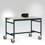 Manuflex LB4083.7016 Odkládací stolek ESD ZÁKLADNÍ mobilně se kaučuk stolní deska v antracitově RAL 7016, Šxhxv: 2000 x 800 x 850 mm